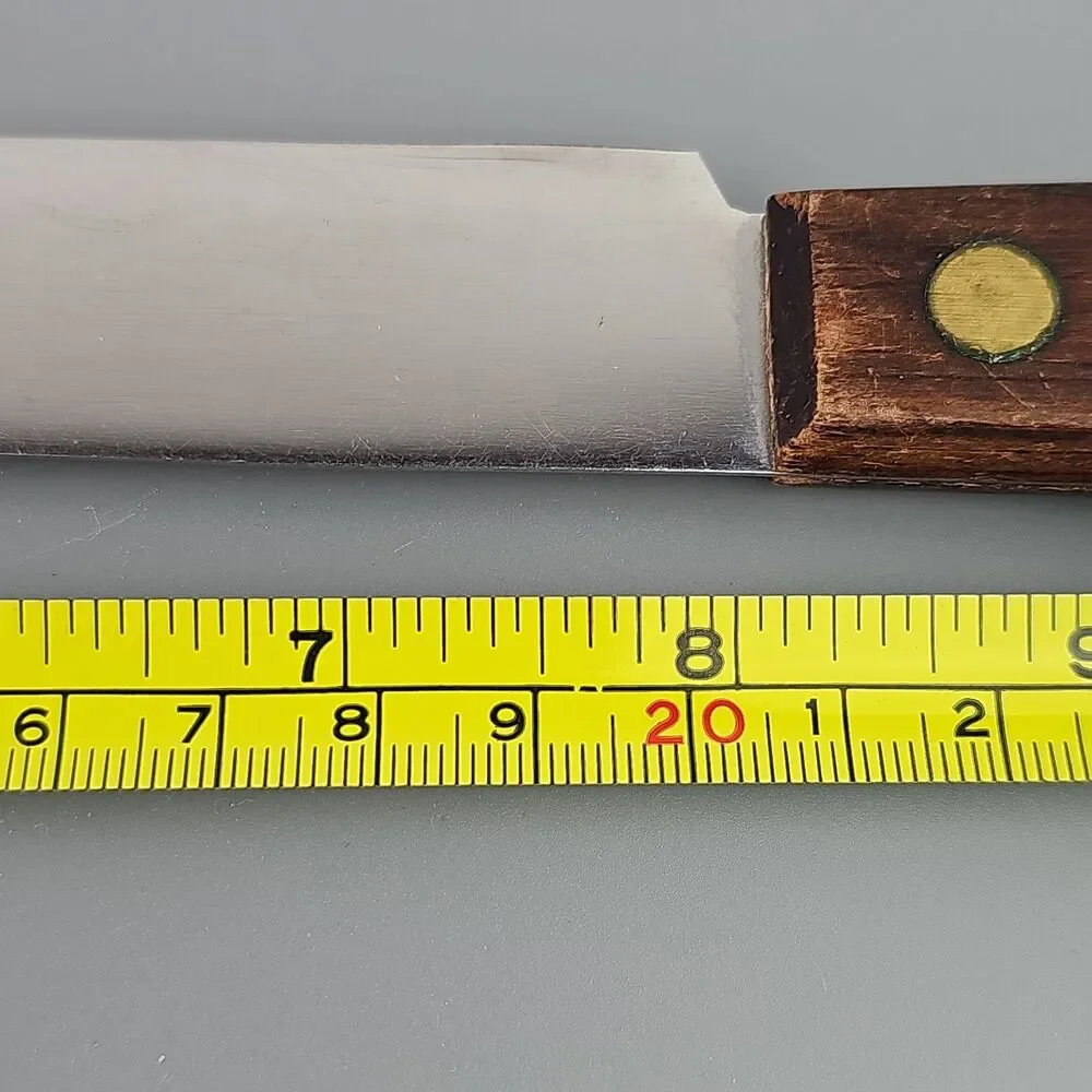 Vintage 8 in Blade REAL KEEN Stainless Slicing Carving Chef Knife USA Wooden
